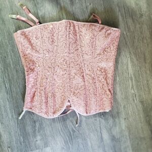 Pink sequin corset